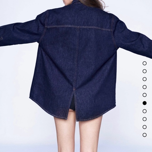 Zara Denim Overshirt Dark Indigo Wash - Picture 4 of 10